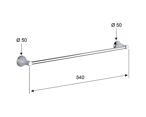 Приобрести Полотенцедержатель 54 см Remer Delicata DE30CR в магазине сантехники Santeh-Crystal.ru