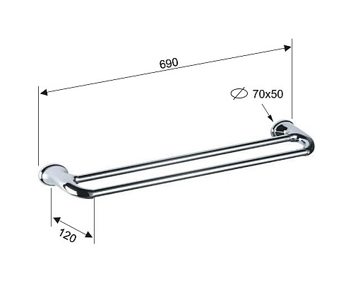 Купить Полотенцедержатель 69 см Remer Serie 900 NV33CR в магазине сантехники Santeh-Crystal.ru