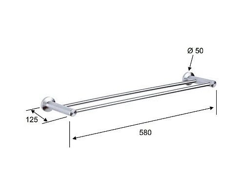 Купить Полотенцедержатель 58 см Remer Minimal Inox MI33INOXCR в магазине сантехники Santeh-Crystal.ru