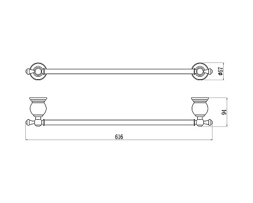 Заказать Полотенцедержатель 61,6 см Savol 57B S-05724B в магазине сантехники Santeh-Crystal.ru
