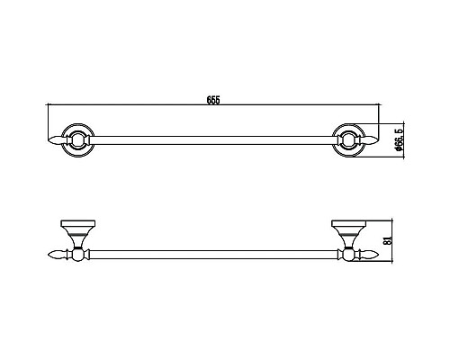 Заказать Полотенцедержатель 65,5 см Savol 68B S-06824B в магазине сантехники Santeh-Crystal.ru