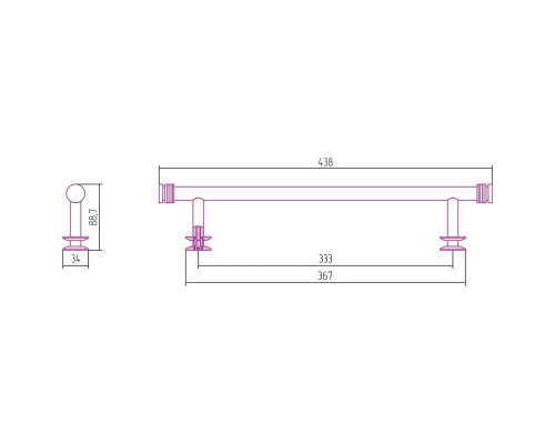 Приобрести Полотенцедержатель 43,8 см золотой Сунержа 03-2012-0370 в магазине сантехники Santeh-Crystal.ru