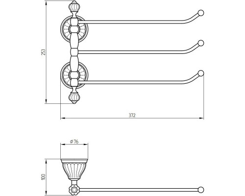 Заказать Полотенцедержатель 37,2 см Migliore Olivia ML.OLV-60.654.BI.CR в магазине сантехники Santeh-Crystal.ru