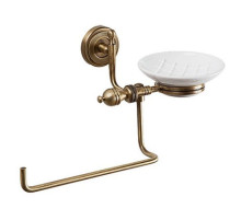 Полотенцедержатель с мыльницей Caprigo Royal 6718 C/BR