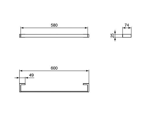 Купить Полотенцедержатель 60 см Ideal Standard Conca T4498AA в магазине сантехники Santeh-Crystal.ru