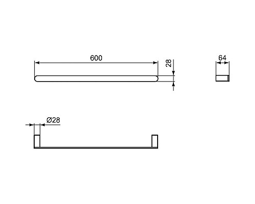 Купить Полотенцедержатель 60 см Ideal Standard Conca T4499A2 в магазине сантехники Santeh-Crystal.ru