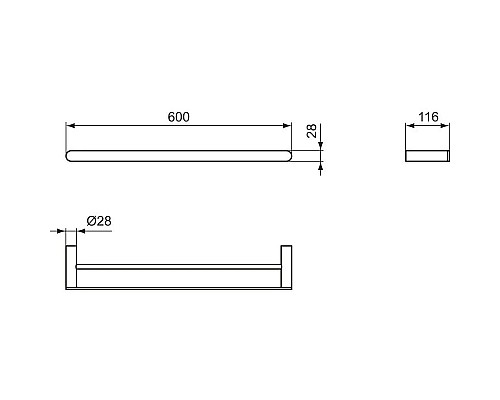 Заказать Полотенцедержатель 60 см Ideal Standard Conca T4501A2 в магазине сантехники Santeh-Crystal.ru