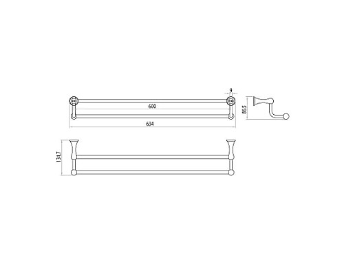 Купить Штанга для полотенец двойная Lemark Standard LM2139C в магазине сантехники Santeh-Crystal.ru