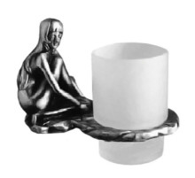 Стакан с держателем серебро Art&Max Juno AM-0714-T