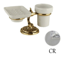 Стакан и мыльница настольные хром Art&Max Barocco Crystal AM-1789-Cr-C