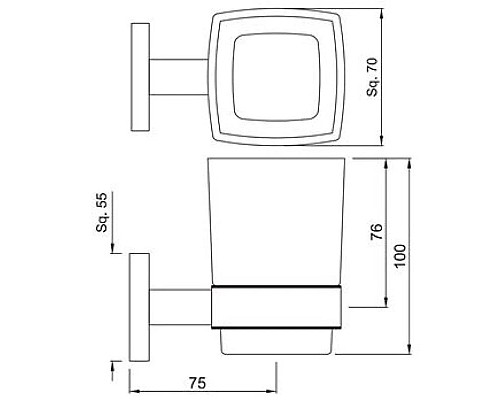 Заказать Стакан Jaquar Kubix Prime AKP-CHR-35741P в магазине сантехники Santeh-Crystal.ru