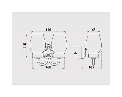 Заказать Стакан двойной Magliezza Primavera 80306-BR в магазине сантехники Santeh-Crystal.ru