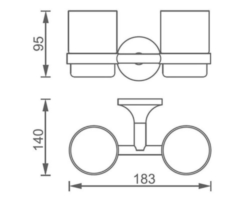 Стакан двойной AltroBagno Corposo AltroBagnoCorposo081702Or