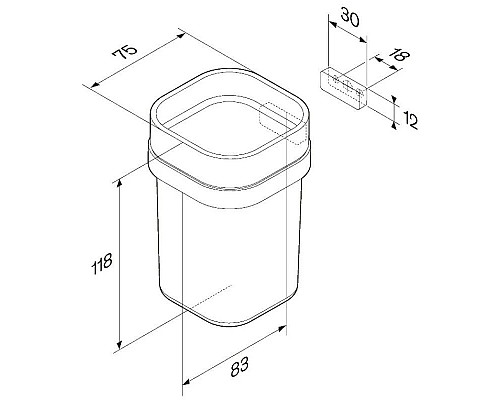 Купить Стакан Am.Pm Func A8F34300 в магазине сантехники Santeh-Crystal.ru