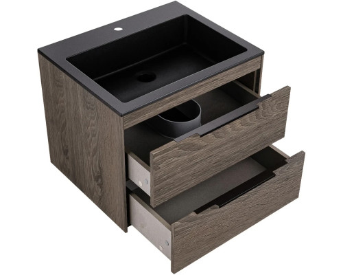 Тумба под раковину Vincea Chiara 2D VMC-2C2600RO 59,2 см, подвесная, темный дуб