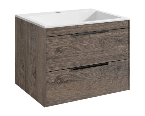 Тумба под раковину Vincea Chiara 2D VMC-2C2600RO 59,2 см, подвесная, темный дуб