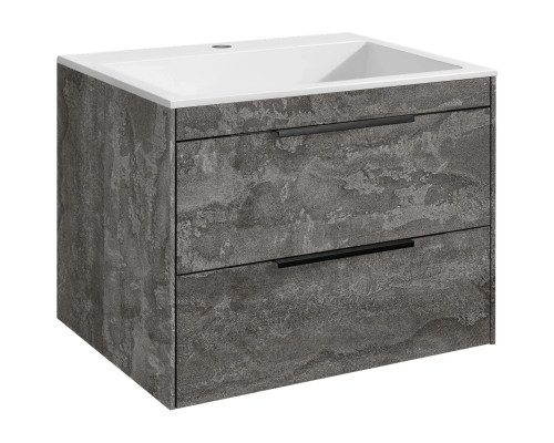 Тумба под раковину Vincea Chiara 2D VMC-2C2600GS 59,2 см, подвесная, серый камень
