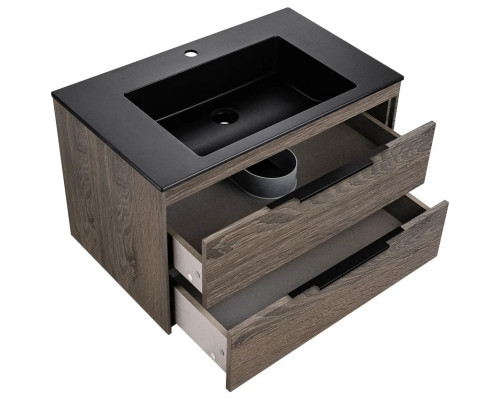 Тумба под раковину Vincea Chiara 2D VMC-2C2800RO 79,2 см, подвесная, темный дуб