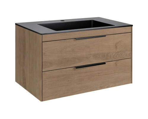 Тумба под раковину Vincea Chiara 2D VMC-2C2800NO 79,2 см, подвесная, натуральный дуб