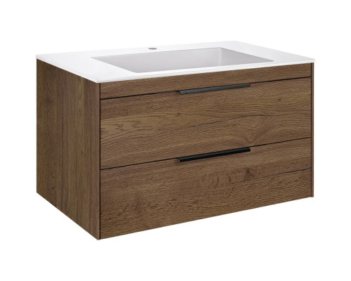 Тумба под раковину Vincea Chiara 2D VMC-2C2800TO 79,2 см, подвесная, дуб табачный