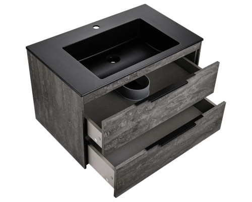 Тумба под раковину Vincea Chiara 2D VMC-2C2800GS 79,2 см, подвесная, серый камень