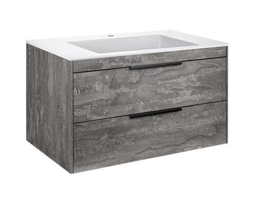 Тумба под раковину Vincea Chiara 2D VMC-2C2800GS 79,2 см, подвесная, серый камень
