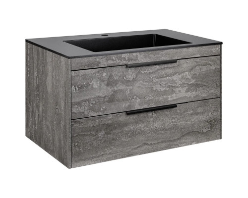 Тумба под раковину Vincea Chiara 2D VMC-2C2800GS 79,2 см, подвесная, серый камень