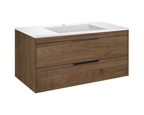 Тумба под раковину Vincea Chiara 2D VMC-2C2100TO 99 см, подвесная, дуб табачный