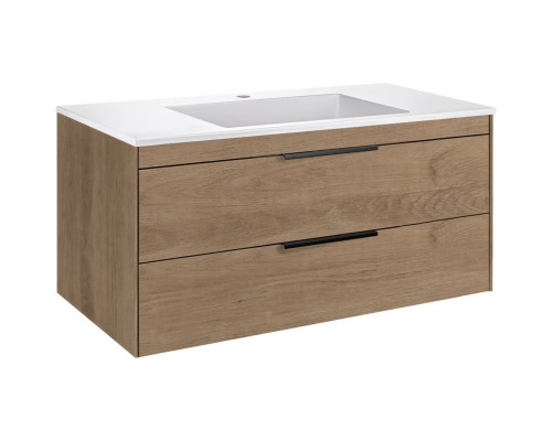 Тумба под раковину Vincea Chiara 2D VMC-2C2100NO 99 см, подвесная, натуральный дуб