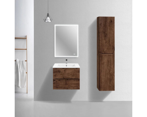 Тумба под раковину Vincea Mia Slim VMC-2MC600S1RW 60,5 см, подвесная, темное дерево