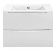 Тумба под раковину Vincea Mia Slim VMC-2MC700S1GW 70,4 см, подвесная, белый глянец