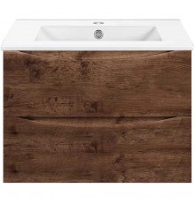 Тумба под раковину Vincea Mia Slim VMC-2MC700S1RW 70,4 см, подвесная, темное дерево