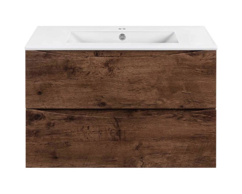 Тумба под раковину Vincea Mia Slim VMC-2MC800S1RW 80,2 см, подвесная, темное дерево