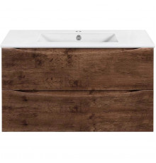 Тумба под раковину Vincea Mia Slim VMC-2MC900S1RW 90,1 см, подвесная, темное дерево