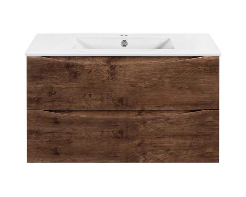 Тумба под раковину Vincea Mia Slim VMC-2MC900S1RW 90,1 см, подвесная, темное дерево