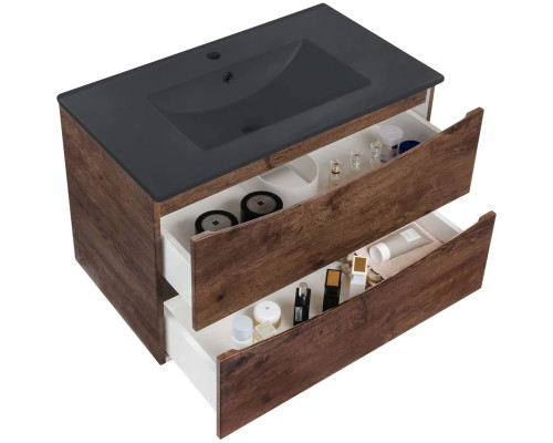 Тумба под раковину Vincea Mia VMC-2MC750RW 75,1 см, подвесная, темное дерево