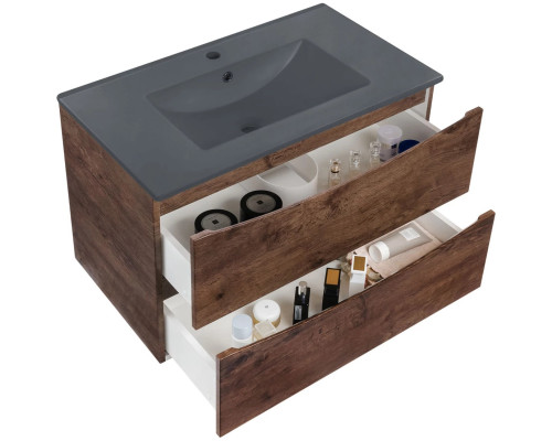 Тумба под раковину Vincea Mia VMC-2MC750RW 75,1 см, подвесная, темное дерево