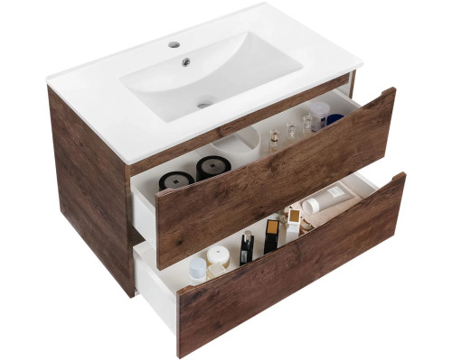 Тумба под раковину Vincea Mia VMC-2MC750RW 75,1 см, подвесная, темное дерево