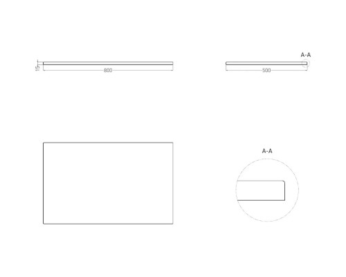 Столешница Salini S-Stone Costa 200121MF 80 см, покраска по RAL матовый полностью