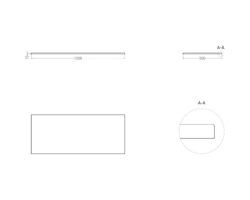 Столешница Salini S-Stone Costa 200123MF 120 см, покраска по RAL матовый полностью