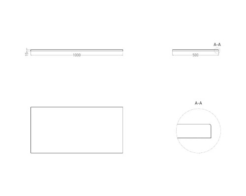Столешница Salini S-Stone Costa 200122MF 100 см, покраска по RAL матовый полностью