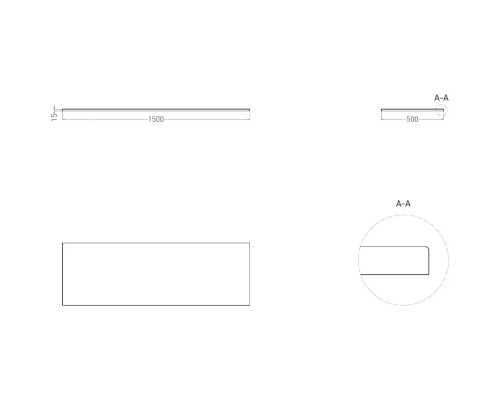 Столешница Salini S-Stone Costa 200124MF 150 см, покраска по RAL матовый полностью