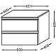 Купить Комод серый антрацит глянец 60,1 см 2 ящика Jacob Delafon Vox EB2060-RA-442 в магазине сантехники Santeh-Crystal.ru