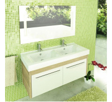 Тумба с раковиной сосна лоредо/белый глянец 120,5 см Comforty Твикс 00003126704