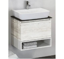 Тумба с раковиной дуб белый/белый 60 см Comforty Прага 00-00003465