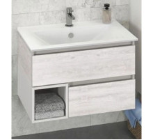 Тумба с раковиной дуб белый/белый 75 см Comforty Турин 00004147332