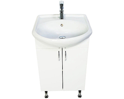 Приобрести Тумба с раковиной белый глянец 46 см Orange Роса RO-45TUW+RA в магазине сантехники Santeh-Crystal.ru