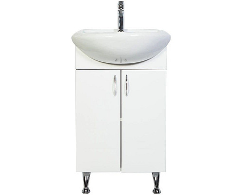 Приобрести Тумба с раковиной белый глянец 46 см Orange Роса RO-45TUW+RA в магазине сантехники Santeh-Crystal.ru