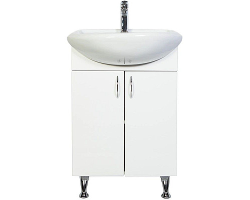 Приобрести Тумба с раковиной белый глянец 51 см Orange Роса RO-50TUW+RA в магазине сантехники Santeh-Crystal.ru