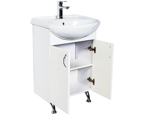 Приобрести Тумба с раковиной белый глянец 51 см Orange Роса RO-50TUW+RA в магазине сантехники Santeh-Crystal.ru